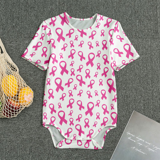 Little Breast Cancer Ribbon Print Men's Bodysuit