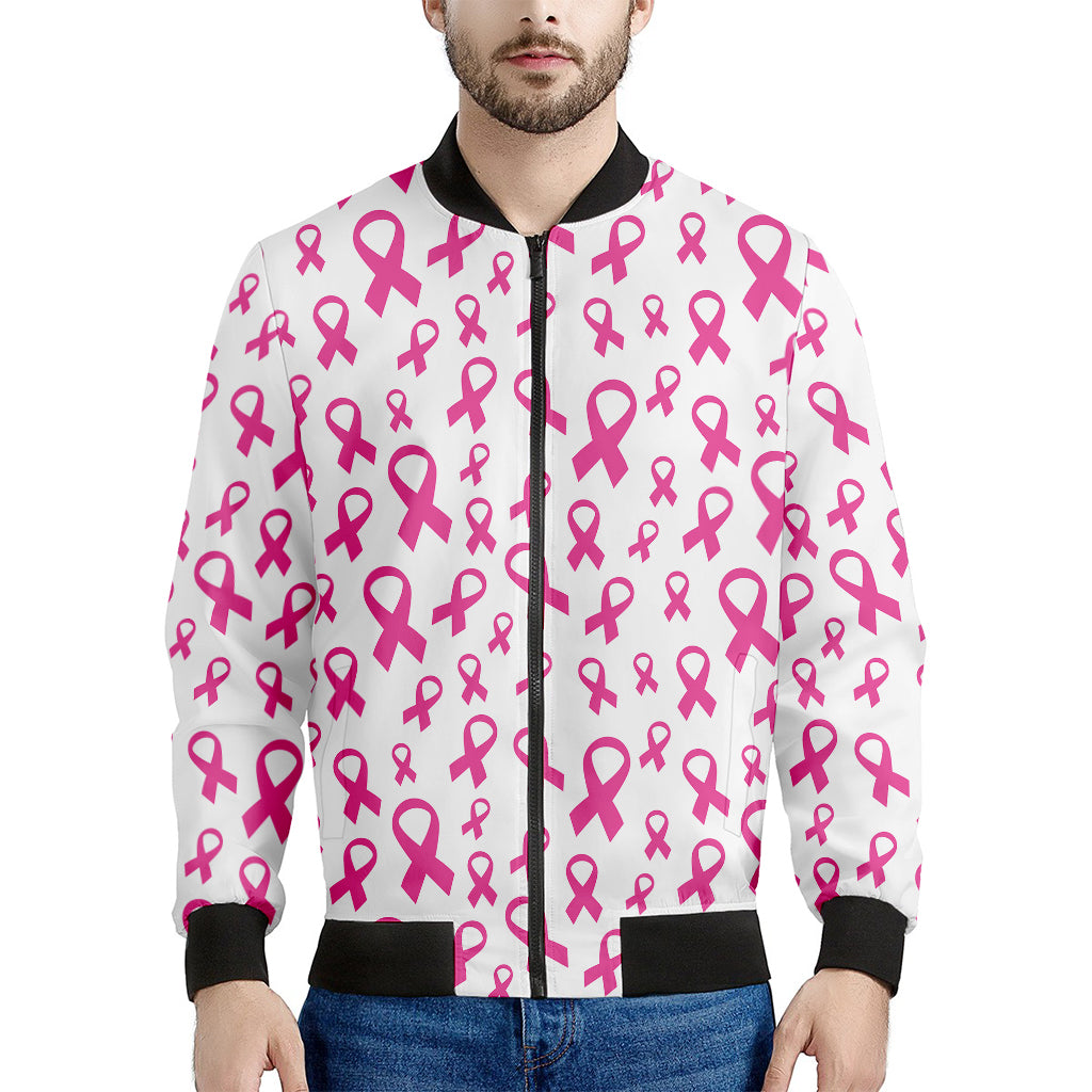 Little Breast Cancer Ribbon Print Men's Bomber Jacket