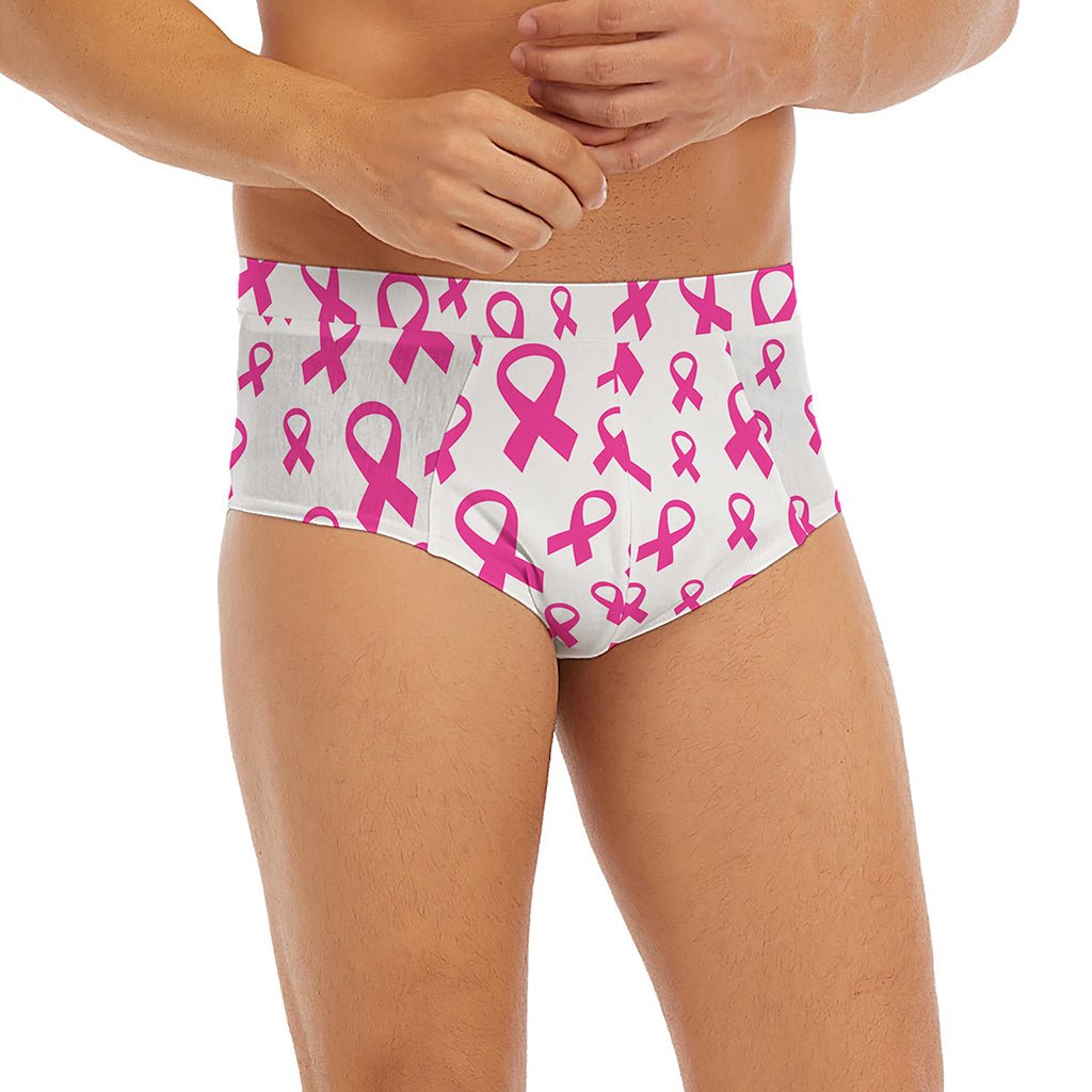 Little Breast Cancer Ribbon Print Men's Briefs
