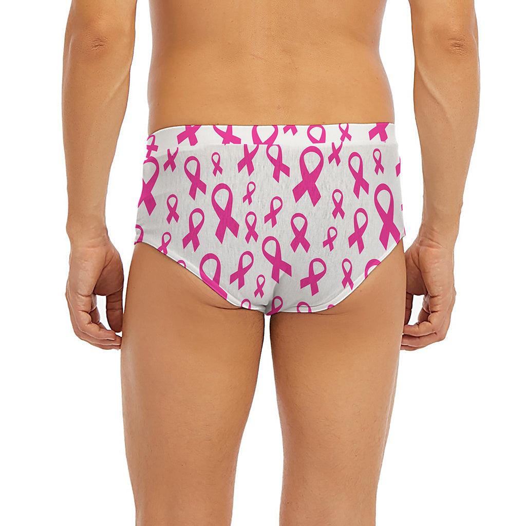 Little Breast Cancer Ribbon Print Men's Briefs