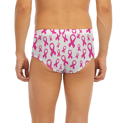 Little Breast Cancer Ribbon Print Men's Briefs