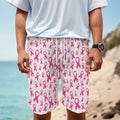 Little Breast Cancer Ribbon Print Men's Cargo Shorts