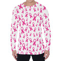 Little Breast Cancer Ribbon Print Men's Long Sleeve T-Shirt