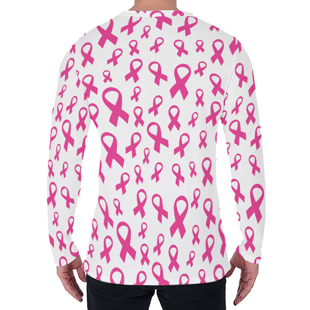 Little Breast Cancer Ribbon Print Men's Long Sleeve T-Shirt