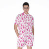Little Breast Cancer Ribbon Print Men's Rompers