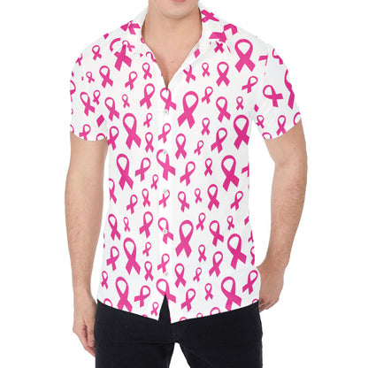 Little Breast Cancer Ribbon Print Men's Shirt