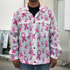 Little Breast Cancer Ribbon Print Men's Shirt Jacket