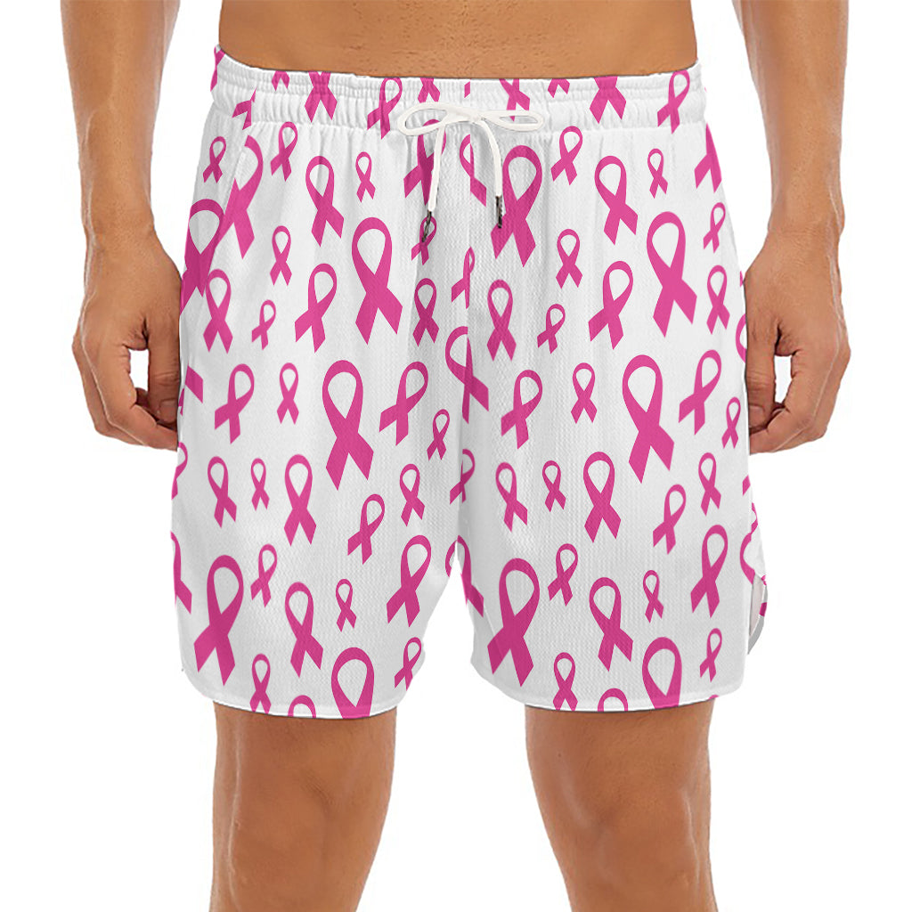 Little Breast Cancer Ribbon Print Men's Split Running Shorts