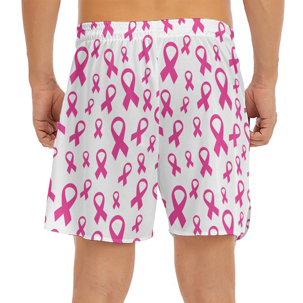 Little Breast Cancer Ribbon Print Men's Split Running Shorts