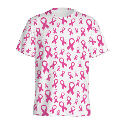 Little Breast Cancer Ribbon Print Men's Sports T-Shirt