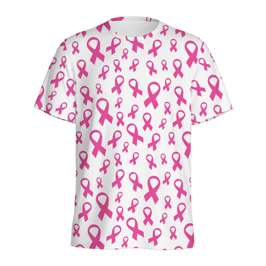 Little Breast Cancer Ribbon Print Men's Sports T-Shirt
