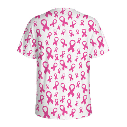 Little Breast Cancer Ribbon Print Men's Sports T-Shirt