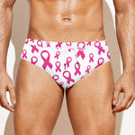 Little Breast Cancer Ribbon Print Men's Swim Briefs