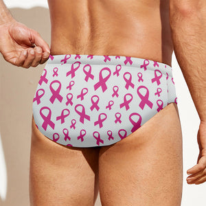 Little Breast Cancer Ribbon Print Men's Swim Briefs