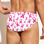 Little Breast Cancer Ribbon Print Men's Swim Briefs