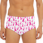 Little Breast Cancer Ribbon Print Men's Triangle Swim Briefs