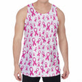 Little Breast Cancer Ribbon Print Men's Velvet Tank Top