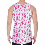 Little Breast Cancer Ribbon Print Men's Velvet Tank Top