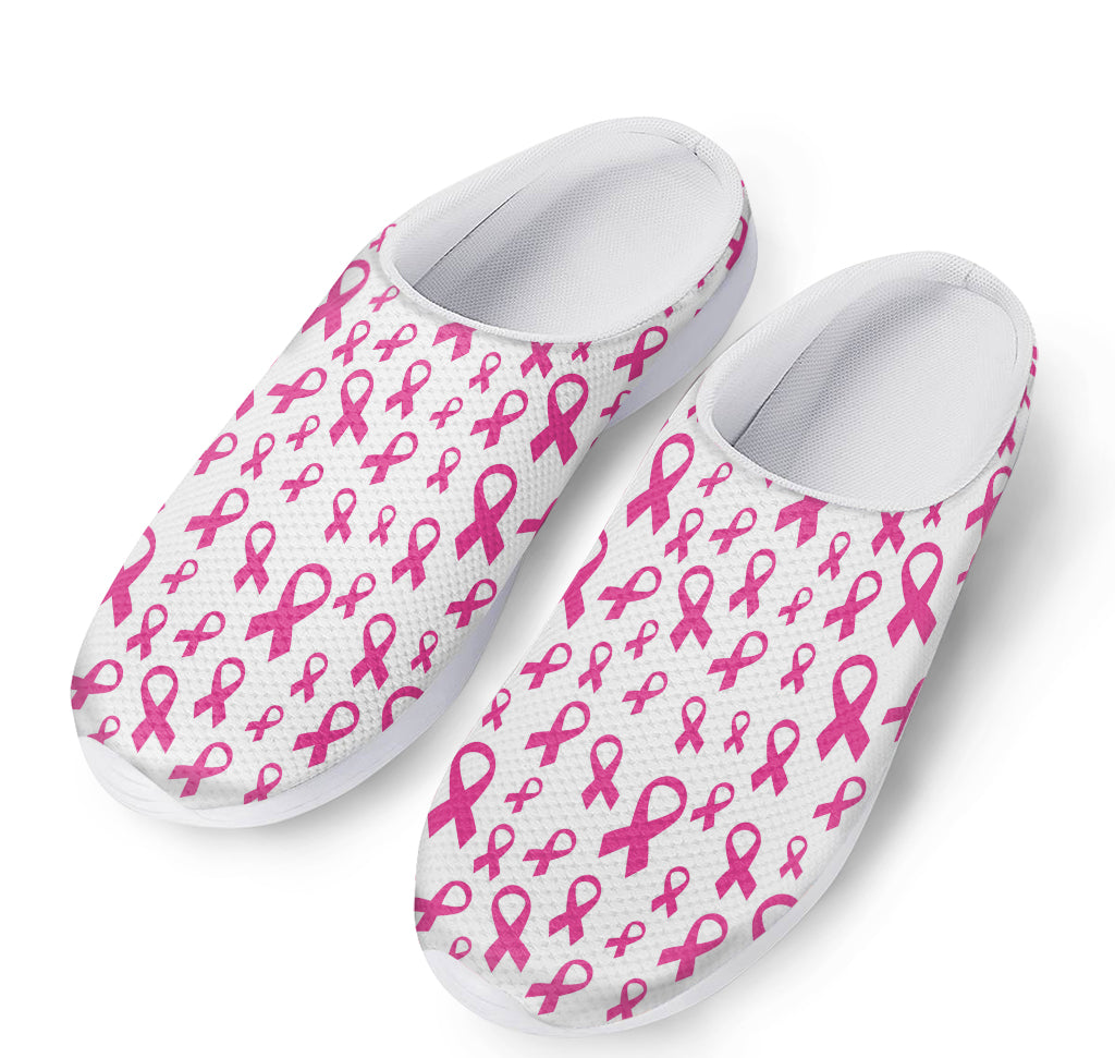 Little Breast Cancer Ribbon Print Mesh Casual Shoes