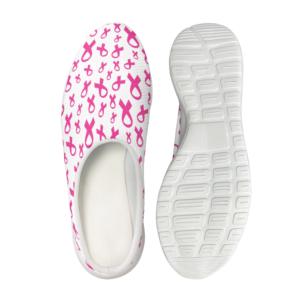 Little Breast Cancer Ribbon Print Mesh Casual Shoes