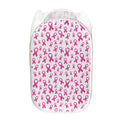 Little Breast Cancer Ribbon Print Mesh Laundry Hamper