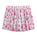 Little Breast Cancer Ribbon Print Mesh Shorts