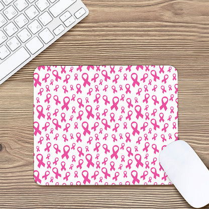 Little Breast Cancer Ribbon Print Mouse Pad