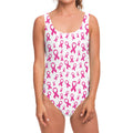 Little Breast Cancer Ribbon Print One Piece Swimsuit
