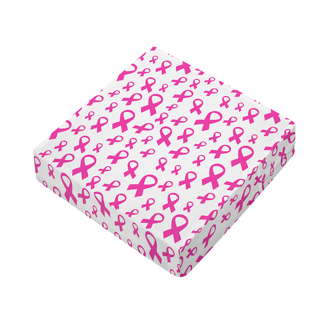 Little Breast Cancer Ribbon Print Outdoor Seat Cushion Cover
