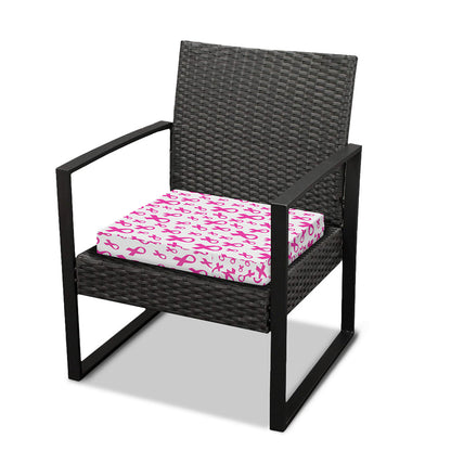 Little Breast Cancer Ribbon Print Outdoor Seat Cushion Cover