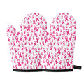 Little Breast Cancer Ribbon Print Oven Mitts