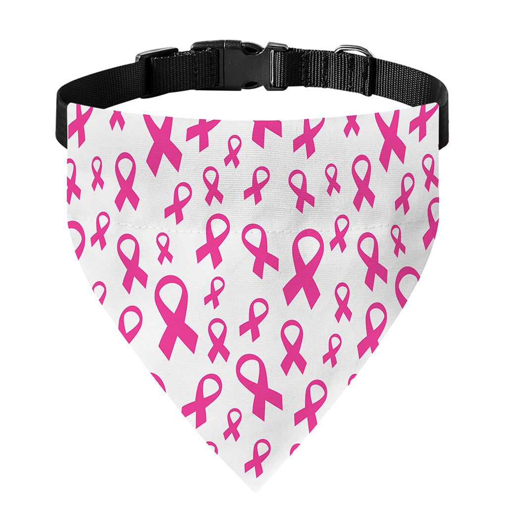 Little Breast Cancer Ribbon Print Over The Collar Dog Bandana