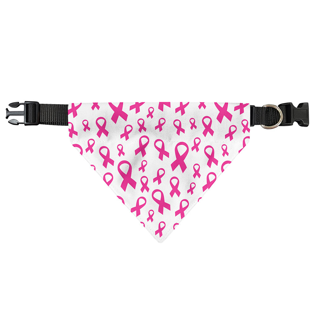 Little Breast Cancer Ribbon Print Over The Collar Dog Bandana