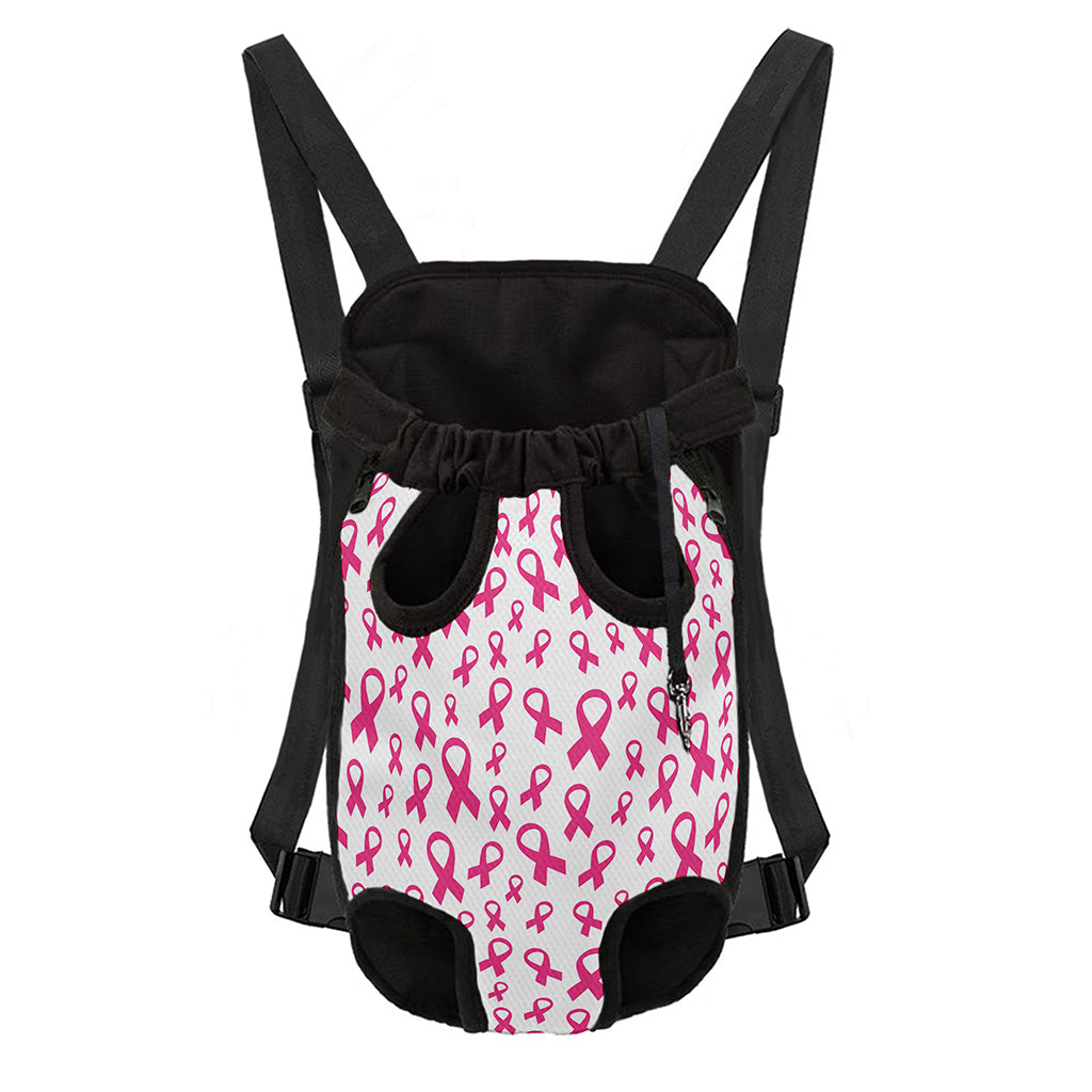 Little Breast Cancer Ribbon Print Pet Carrier Backpack