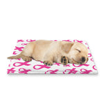 Little Breast Cancer Ribbon Print Pet Cooling Mat Cover