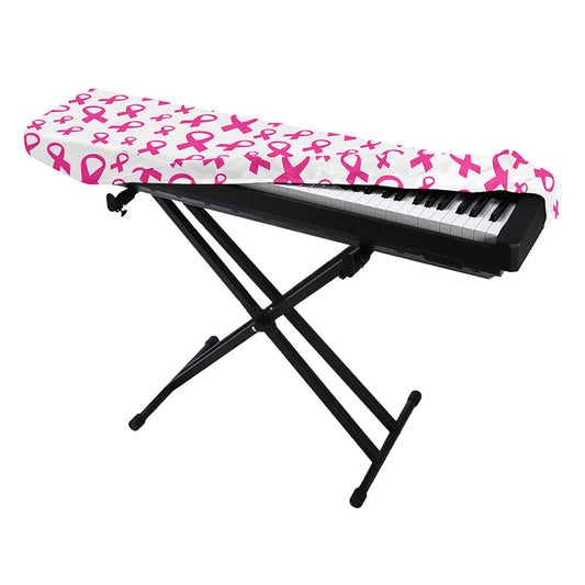 Little Breast Cancer Ribbon Print Piano Keyboard Cover