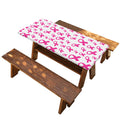 Little Breast Cancer Ribbon Print Picnic Table Cover