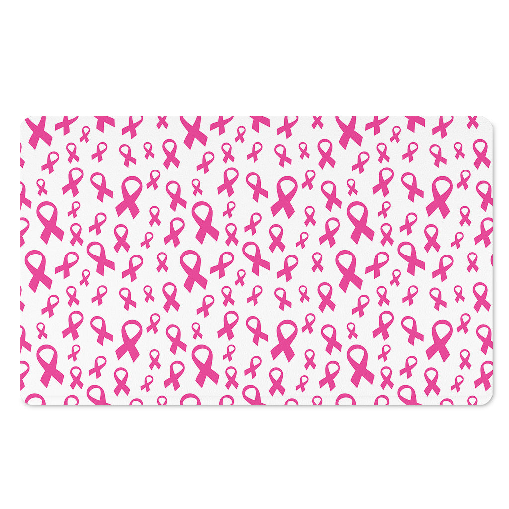 Little Breast Cancer Ribbon Print Polyester Doormat