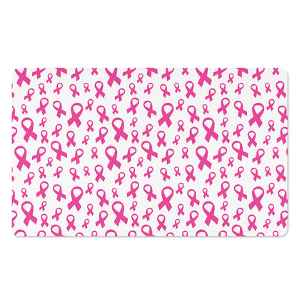 Little Breast Cancer Ribbon Print Polyester Doormat