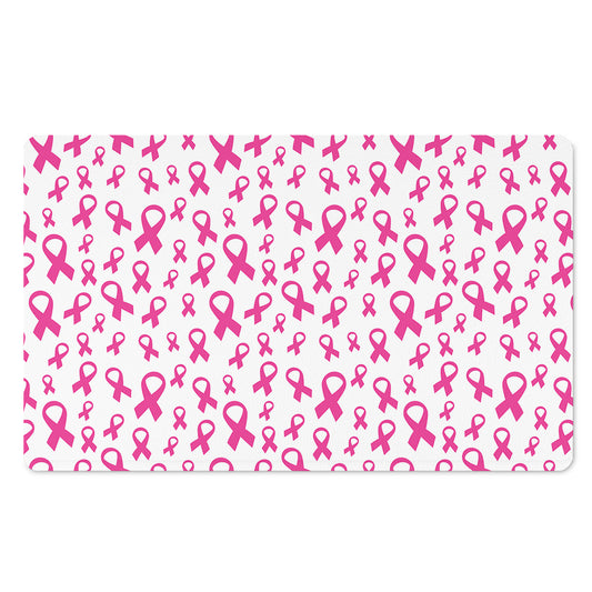 Little Breast Cancer Ribbon Print Polyester Doormat