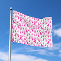 Little Breast Cancer Ribbon Print Polyester Flag
