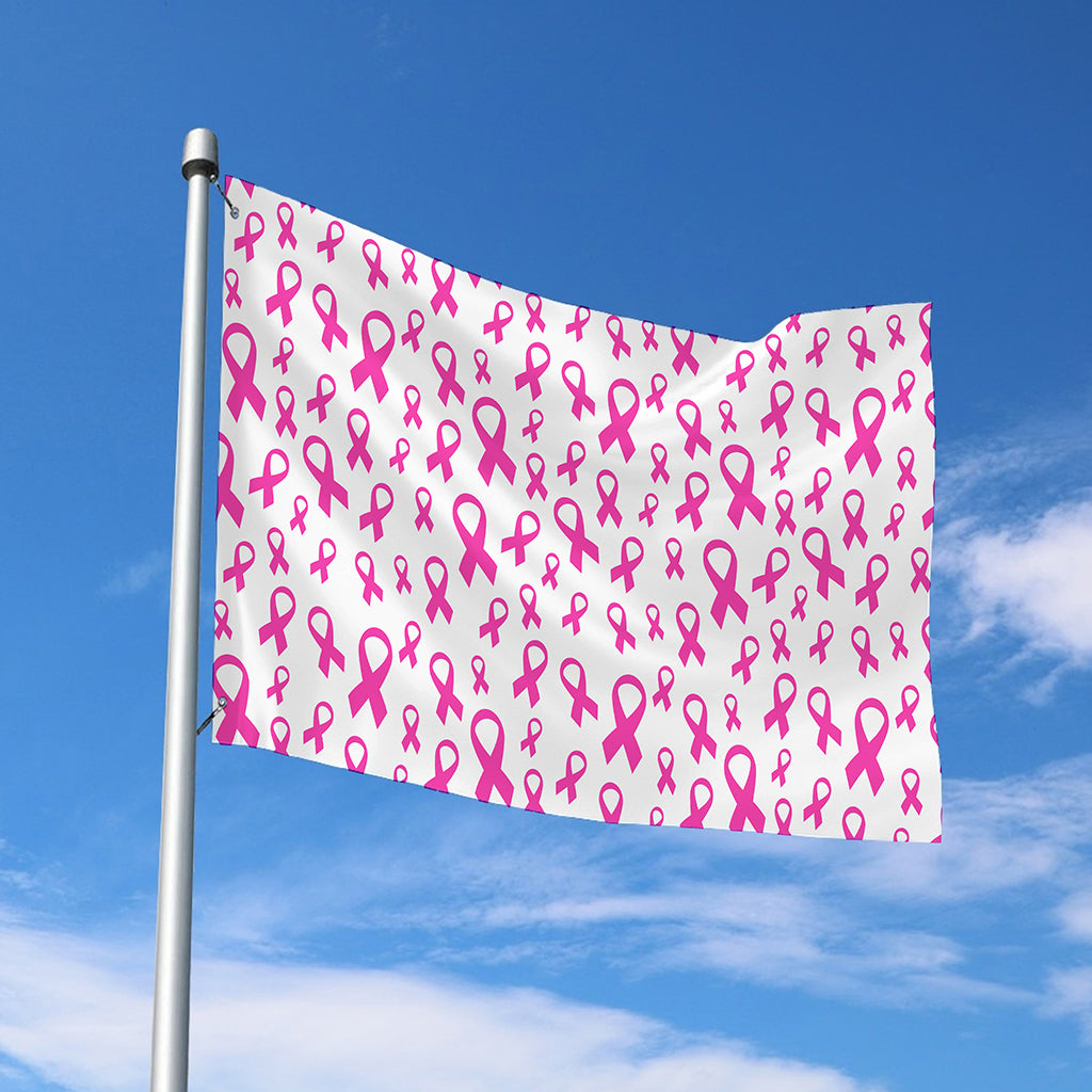 Little Breast Cancer Ribbon Print Polyester Flag