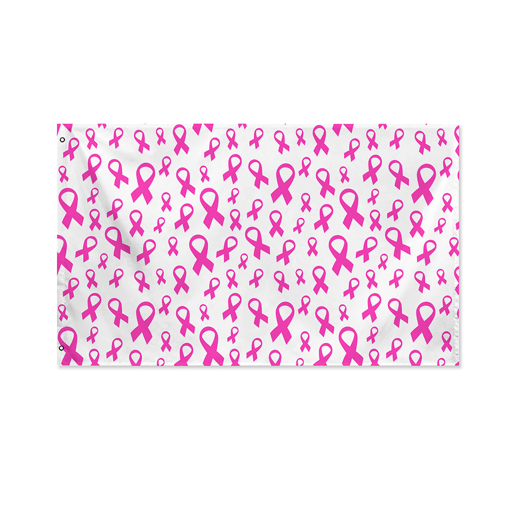 Little Breast Cancer Ribbon Print Polyester Flag