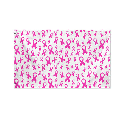 Little Breast Cancer Ribbon Print Polyester Flag