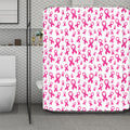 Little Breast Cancer Ribbon Print Polyester Shower Curtain