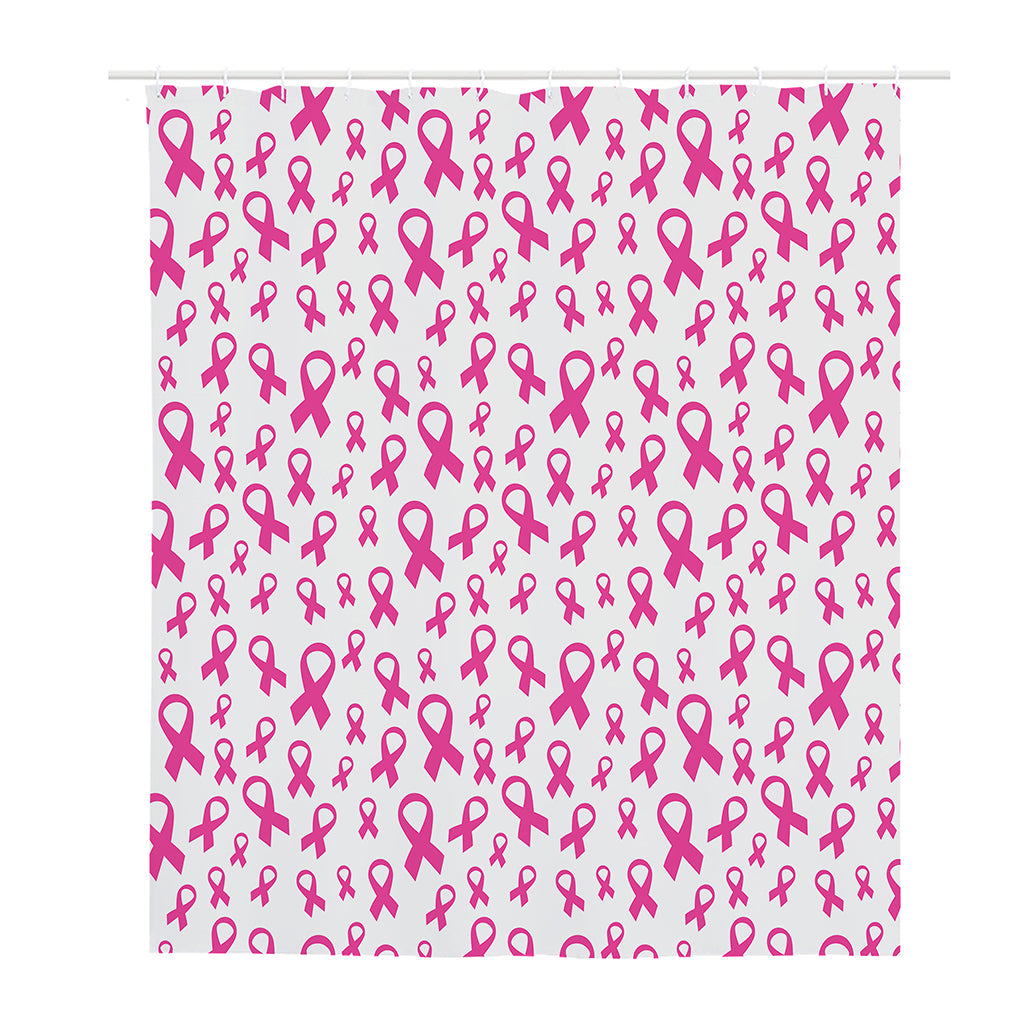 Little Breast Cancer Ribbon Print Polyester Shower Curtain