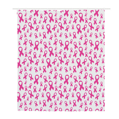 Little Breast Cancer Ribbon Print Polyester Shower Curtain