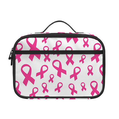 Little Breast Cancer Ribbon Print Portable Lunch Bag