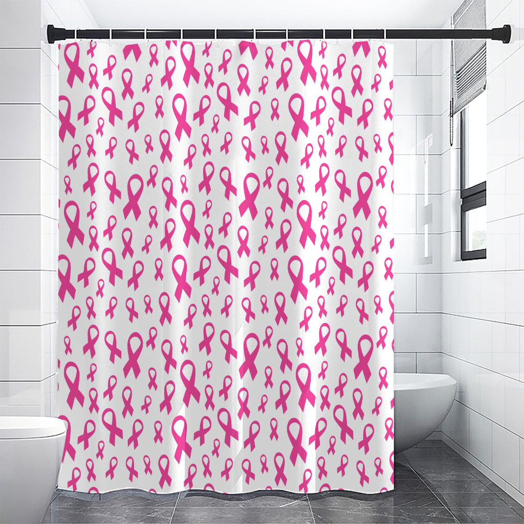 Little Breast Cancer Ribbon Print Premium Shower Curtain