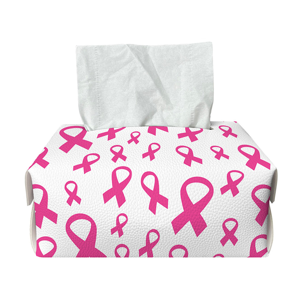 Little Breast Cancer Ribbon Print Rectangle Tissue Box Cover